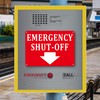 (2 Pack) Aluminum Emergency Shut-Off Sign, Emergency Shut-Off Signs with