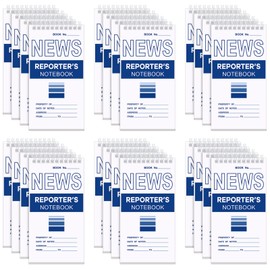 24 Pcs Reporters Notebook Top Bound Spiral Pocket Notepad 4 x 8 Inches Reporters Pad Reporter Supplies for Journalist Taking Notes Detective Worker Employee Working Studying Gift, 50 Sheets, 100 Pages