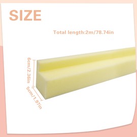 Bed Filler for Headboard, L-Shaped Gap Filling for 1.57", 78.7" Long Mattress Wedge, Foam Headboard Filler for Seams and Bed Cracks, Yellow