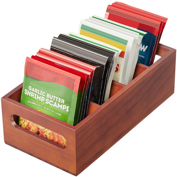 DRASTAR Seasoning Packet Organizer, Wood Kitchen Pantry Organizers and Storage