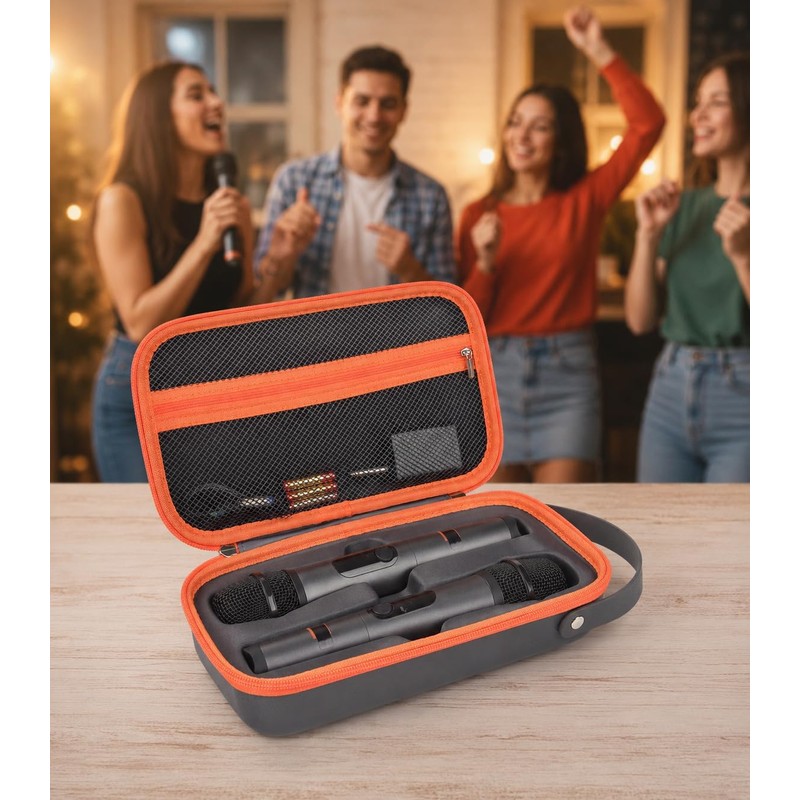 GWCASE PU Leather Microphone Case for JBL Wireless Two Mic