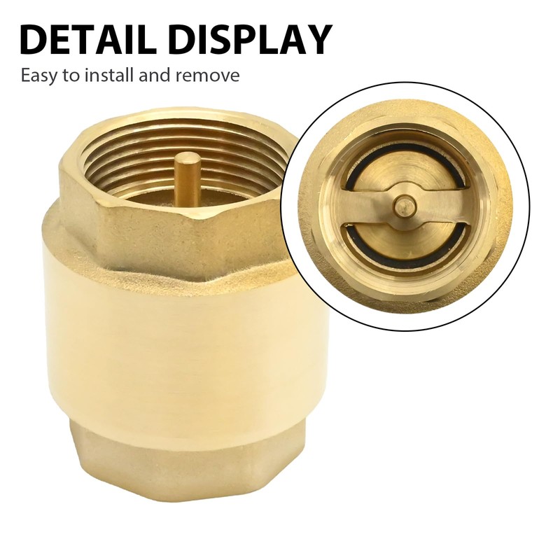 DUZFOREI Brass in-Line Spring Check Valve DN32 1-1/4" Female Thread,