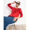 Salt Attire Astrid Red Embroidered Sweatshirt – 100% Wool, Full