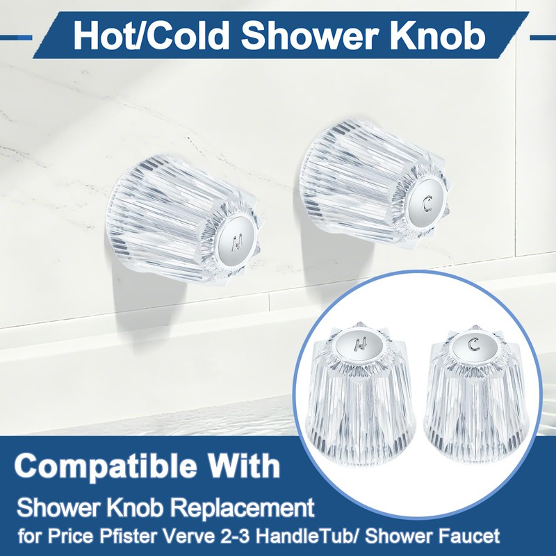 UCDETD 2 Piece Shower Knobs Replacement, Compatible with Price Pfister
