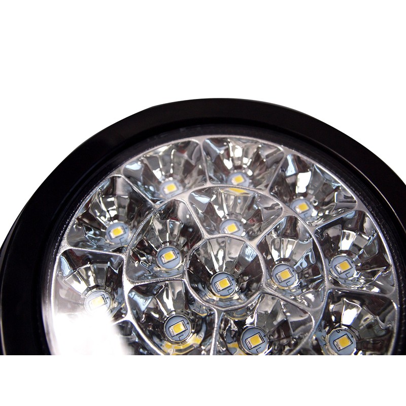 QSC 4" White 16 LED Round Reverse/Backup/Tail Trailer Light Kit