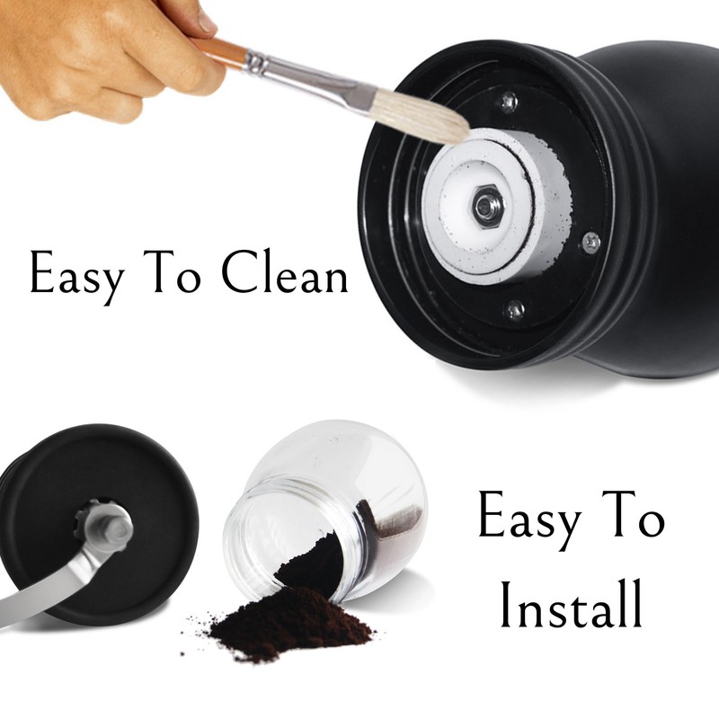 Mixpresso Manual Coffee Grinder, Spice Grinder Manual, Glass Jars, Ceramic