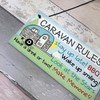 RED OCEAN Caravan Rules Novelty Hanging Plaque Campervan Outdoor Garden