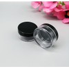 50pcs empty 10g black round small plastic cosmetic jar pot
