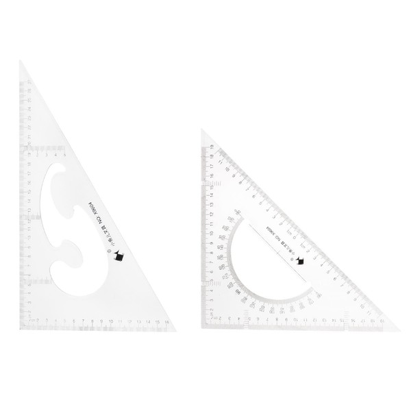 HARFINGTON 2piece Triangle Ruler Square Set 27cm, 24cm 30/60 and