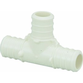 Viega 43434 PureFlow Zero Lead Poly Alloy PEX Crimp Tee with 3/4-Inch by 1/2-Inch by 3/4-Inch Crimp x Crimp x Crimp, 25-Pack