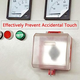 Hdtyyln 1 Pcs Emergency Stop Button Cover, Transparent Stop Button Cover, Push Button Cover, Removable Base Cover, Box Type, Push Button Switch Protector for Emergency Stop Button