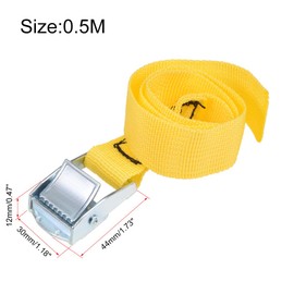uxcell Tie Down Strap Cam Buckle Lashing Strap 1" x 1.6Ft 550lb 250Kg Load Polypropylene for Moving Securing Cargo, Yellow, Pack of 4
