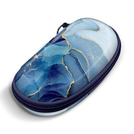 Fintie Sunglasses Case with Carabiner, Hard Shell Shockproof Sport Glasses Cases Travel Zipper Eyeglasses Holder, Ocean Marble