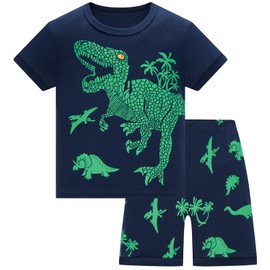 TEDD Boys Pyjamas Shorts Set Dinosaur Nightwear Cotton Toddler Clothes Short Sleeve Sleepwear 2 Piece Outfit for Kids Age 3-4 Years