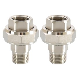 Pack of 2 Screw Connection 1/2 Inch Female x AG Thread Fitting, G1/2 Brass Fitting Fitting, 1/2 Inch Brass Male Thread, DN15 Pipe Fitting, Tapered Sealing