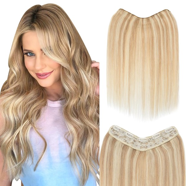 S-noilite Real Human Hair Blonde Highlights One Piece Clip in