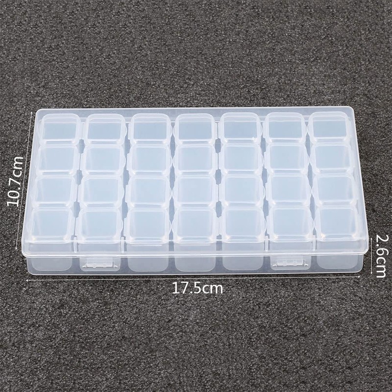 Qoosea 28 Grids Diamond Embroidery Box, Diamond Storage Box Beads