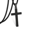 RS Black Cross Necklace for Men Boys Stainless Steel Pendant