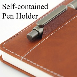 Premium Notebook with Pen and Pen Holder Clip, Card Pockets, 240 Sheets, College Ruled, 80GSM, Suitable for Work, Study, Diary and Other Scenarios, Suitable for Both Men and Women