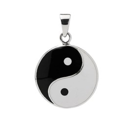 Treasure Bay Yin Yang Pendant | Large 925 Sterling Silver Yin Yang Pendant Necklace for Women Men