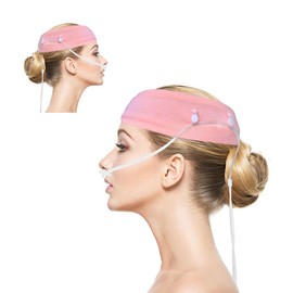 Comfortable Oxygen Nasal Cannula Ear Protector, Headband/Hairband for Oxygen Nasal Cannula, Elastic Breathable Oxygen Cannula Headband to Prevent Ear Soreness (Pink)