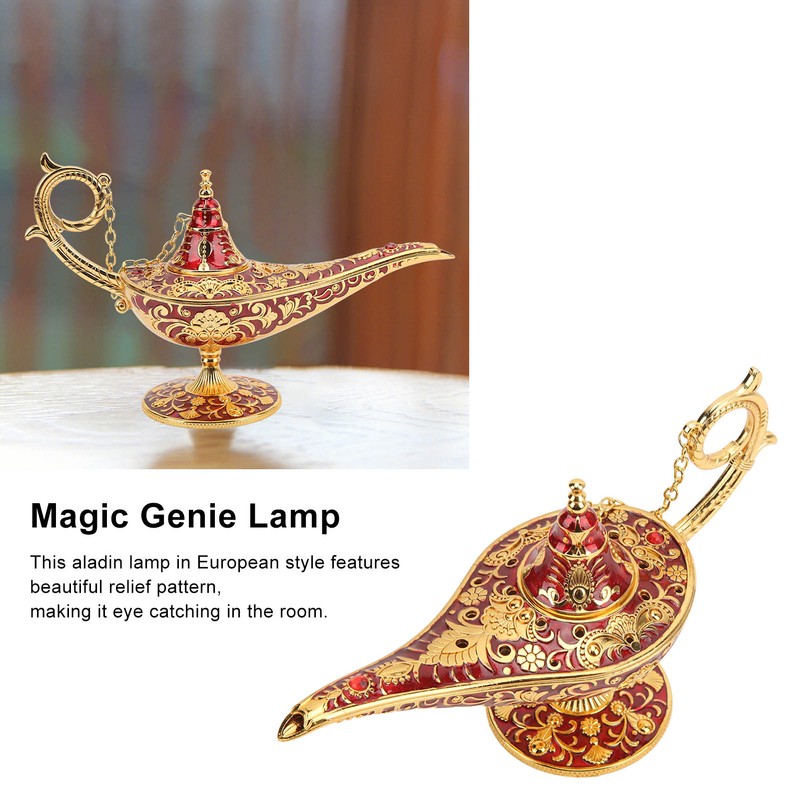 Magic Genie Lamp Red Zinc Alloy Antioxidant Fadeless Relief Pattern