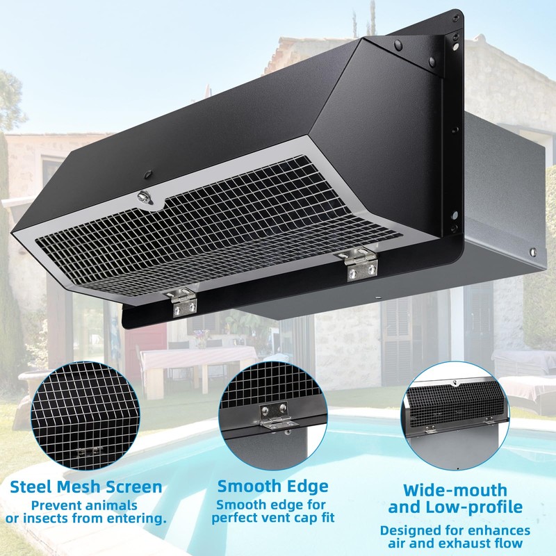 Microwave Vent Range Hood Vent Wall Vent Cap for Microwave
