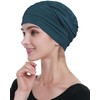 Hair Loss Sleep Beanie for All Seasons Dark Blue-Green