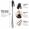 16.5-Inch Stainless Steel Shoe Horns, 2-Pack Long Handle Shoe Helpers