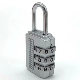 Small 3-Digit Dial Combination Padlock Silver 3ea