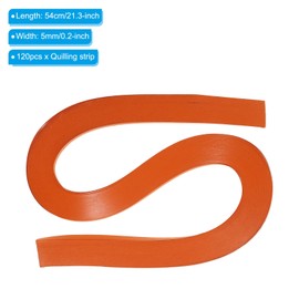 PATIKIL Pack of 120 Ruffle Strips Paper 3/16 Inch (5 mm) 54 cm Origami Paper Quilling Strips for Arts DIY Crafts Christmas Orange