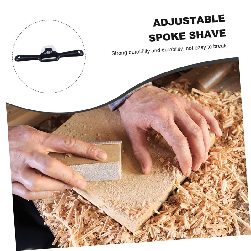 TEHAUX 2 Pieces Adjustable Spokeshave with Flat Base Metal Trimming