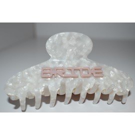 Bridesmaid Hair Claw Clip, Marble Pattern Acrylic, Black and Beige (Mauve)