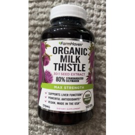 FarmHaven Milk Thistle 30:1 Seed Extract 120ct EXP 10/2025
