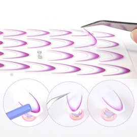 Telooco 9 Sheets French Tip Stickers,Art French Nail Sticker, Colorful Stripes Line Curved Lines Manicure Art Designs Self-Adhesive Trend Nails Accessories