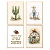 Dazzlewall 4 x Western Cowboy Wall Pictures, Cowboy Hat Cactus