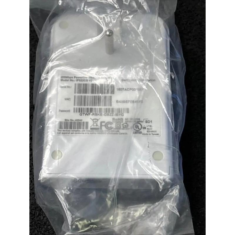 SerComm IP522CG V2 200Mbps Powerline Ethernet Adapter（One Unit Only）