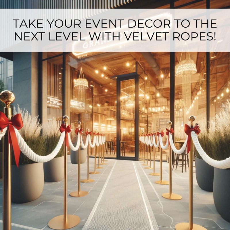 4 Pack of Stanchion Set for Party - White VIP