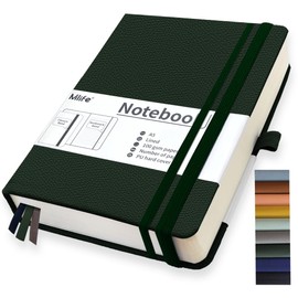 Mlife A5 Lined Journal Notebook,-360 Numbered Pages Thick Journal for Writing,100Gsm Premium Thick Paper,PU Hard Cover Notebooks College Ruled, Daily Journals for Men Women School Office(Green)