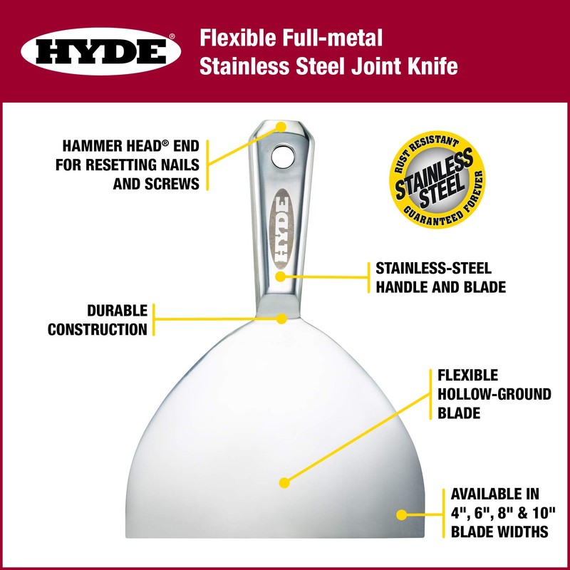 HYDE 06889 Full Metal Joint Knife, 10-inch, Stainless Steel