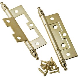 Statuary Bronze Finial Hinge, 3/4" (A) x 15/16" (B) x 3-1/2" (C), Pair
