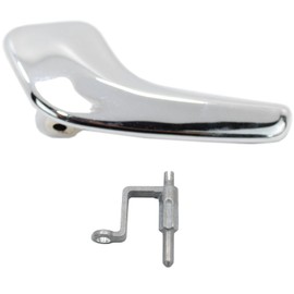 BIAREN Chromne Interior Door Handle with Connecting Bracket Rod Left for Vauxhall Opel Corsa D (2006-2014) 13297813 136044 136040