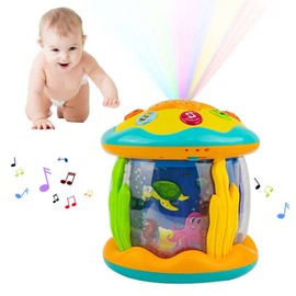 Locisne Ocean Rotating Music Projector Baby Sensory Toy, 8 Colourful Lights & 6 Types of Fun Music, Interactive Early Learning Education, Pacify Attracts Attention Infants Gift (old)