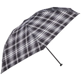 Macintosh Philosophy 21-431-10843-02 Women's Folding Umbrella, Taffeta, Yarn Dyed UV Check, Black