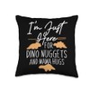 Dino Nuggets Enthusiast Dinosaur Chicken Delight Dino Nugs Throw Pillow