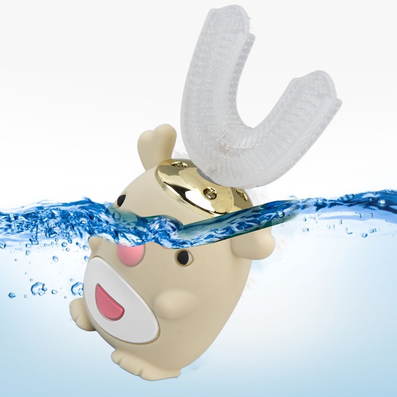 U Shaped Toothbrush Cartoon Cute Design Waterproof 5 Brushing Modes
