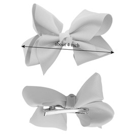 NYFASHION101 Toddlers' Girls' Smooth Grosgrain Ribbon Bow Alligator Clip, Neon Green