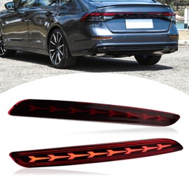 BINQIGOO Full LED Rear Bumper Reflector Tail Lights fit for 2023-2024 Honda Accord Daytime Running Light Turn Signal Brake Fog Lamps