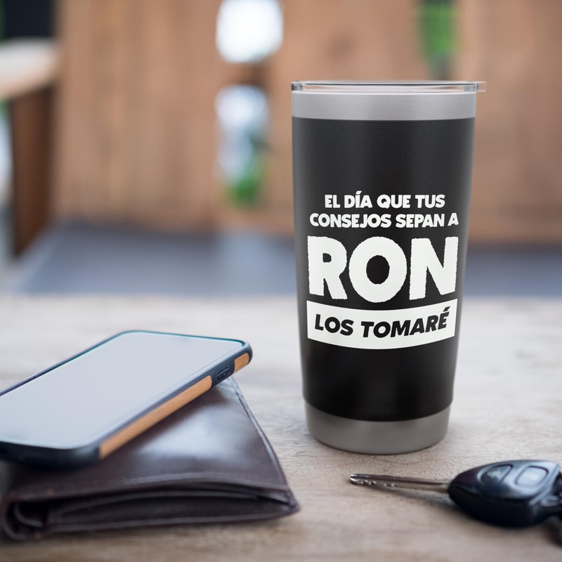 Rum advice Consejos de Ron funny drinks quote Stainless Steel