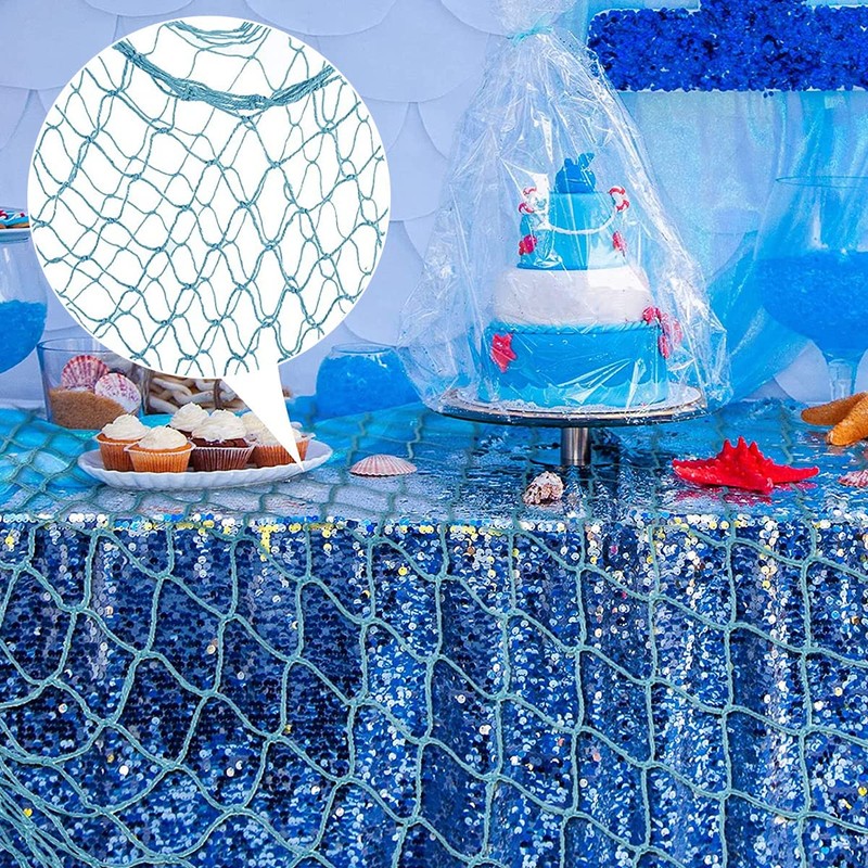 Abizarch 2 Pcs Fish Netting Decoration Beige Nautical Fish Net